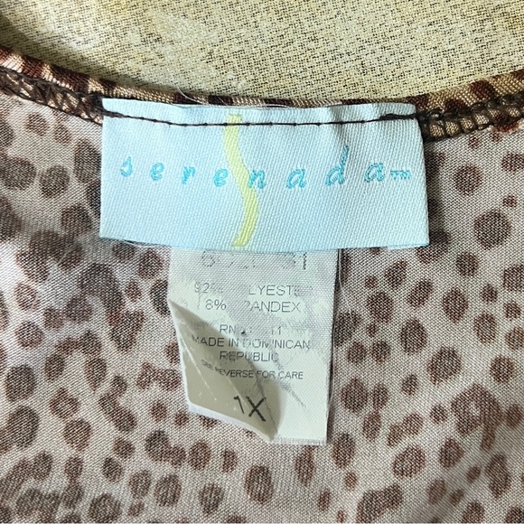 Serenada Size 1X Leopard Print Sleeveless Top - Picture 8 of 8